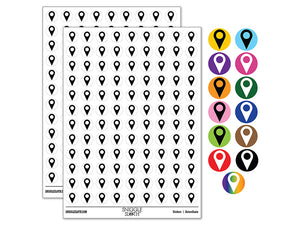 Map Location Symbol 200+ 0.50" Round Stickers