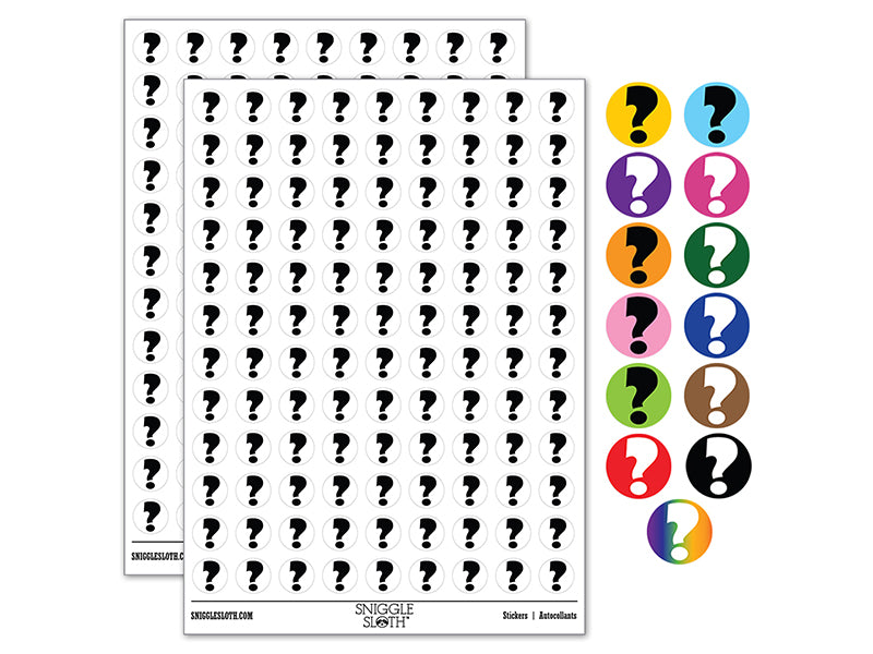 Question Mark Bold 200+ 0.50" Round Stickers