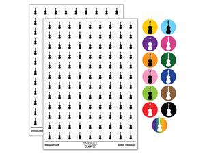 Violin Music Instrument Silhouette 200+ 0.50" Round Stickers