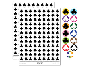 Card Suit Clubs 200+ 0.50" Round Stickers