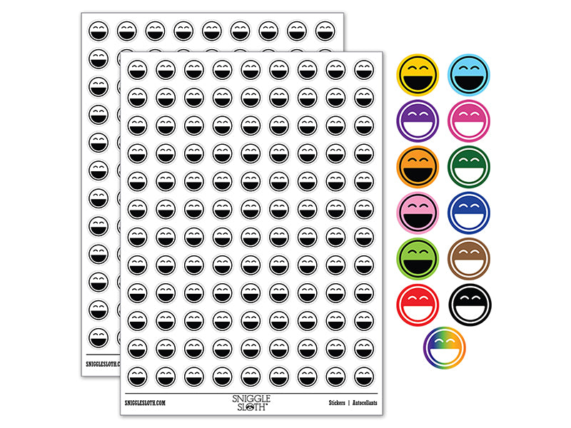 Laughing Happy Face Big Smile Mouth Emoticon 200+ 0.50" Round Stickers