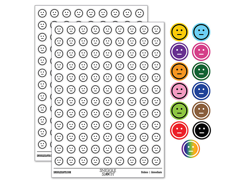 Neutral Face Emoticon 200+ 0.50" Round Stickers