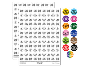 Pi Symbol on Pie 200+ 0.50" Round Stickers