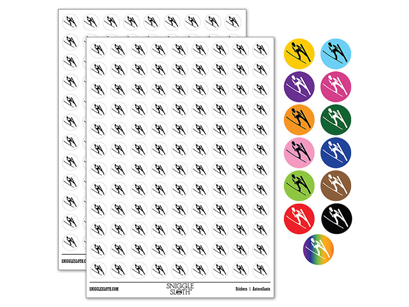 Ski Jumping Jumper 200+ 0.50" Round Stickers