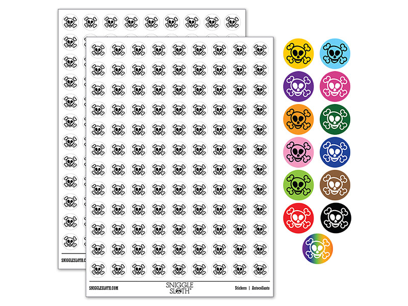 Skull and Crossbones Doodle 200+ 0.50" Round Stickers