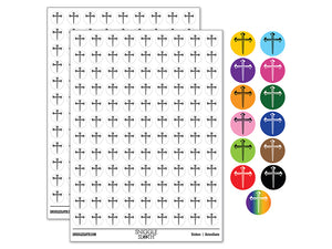 Three 3 Nails Cross Christian Stylized 200+ 0.50" Round Stickers