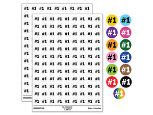 #1 Number One Fun Text 200+ 0.50" Round Stickers