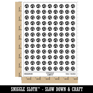 Eighth Notes Music in Circle 200+ 0.50" Round Stickers