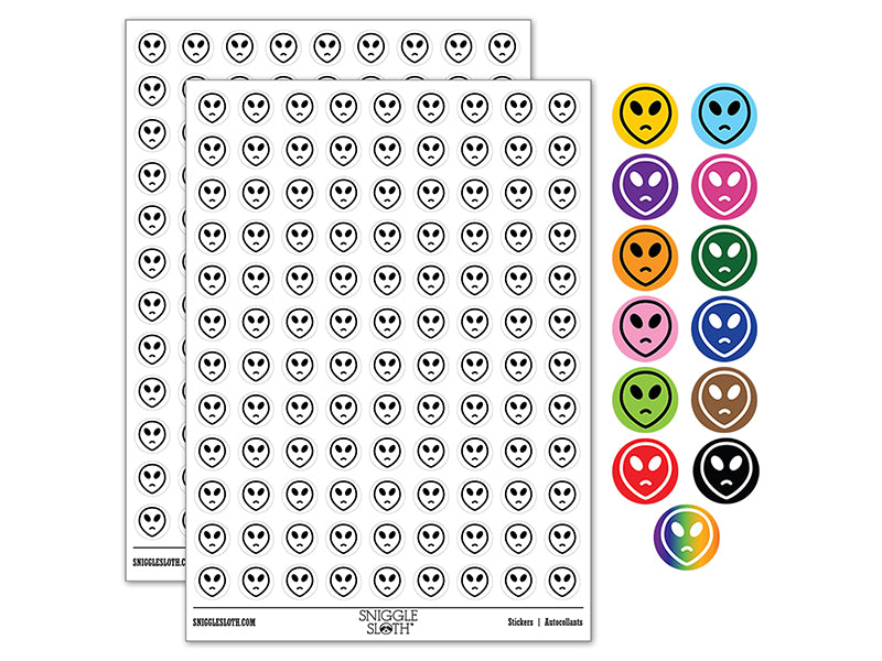 Sad Alien Emoticon 200+ 0.50" Round Stickers