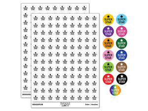 Super Star Fun Text Teacher School 200+ 0.50" Round Stickers