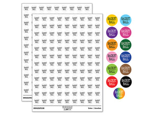 Basketball Fun Text 200+ 0.50" Round Stickers