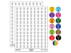 Margarita Glass Outline 200+ 0.50" Round Stickers