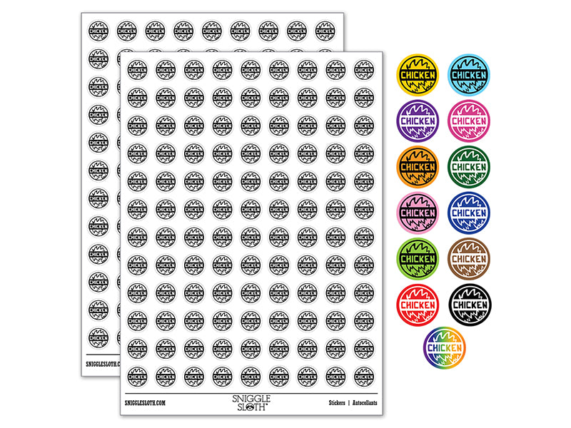 Food Label Chicken 200+ 0.50" Round Stickers