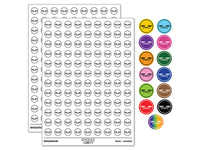 Kawaii Cute Grumpy Meh Face 200+ 0.50" Round Stickers