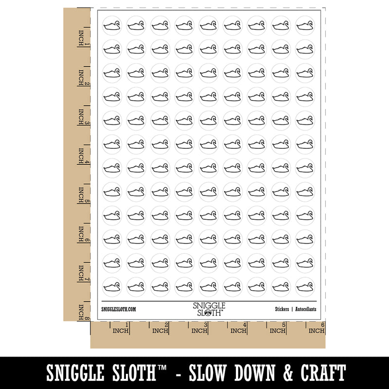 Swan Swimming Outline 200+ 0.50" Round Stickers