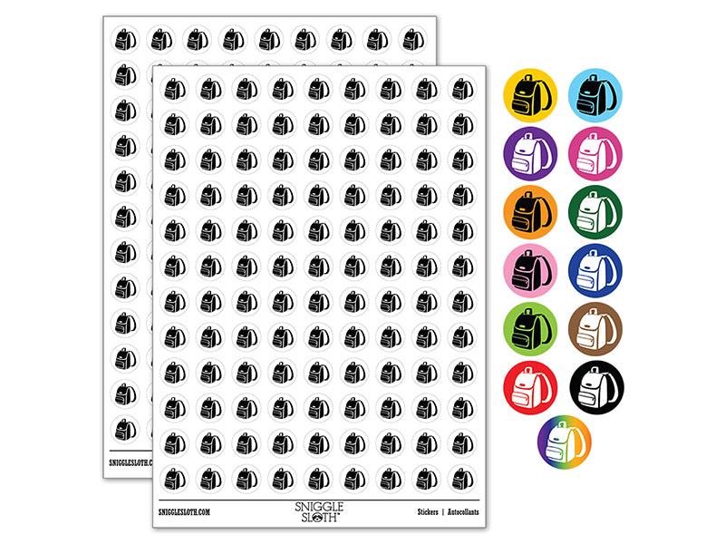 Backpack Icon School and Travel 200+ 0.50" Round Stickers