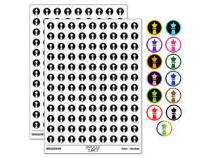 Chess Piece White Queen 200+ 0.50" Round Stickers