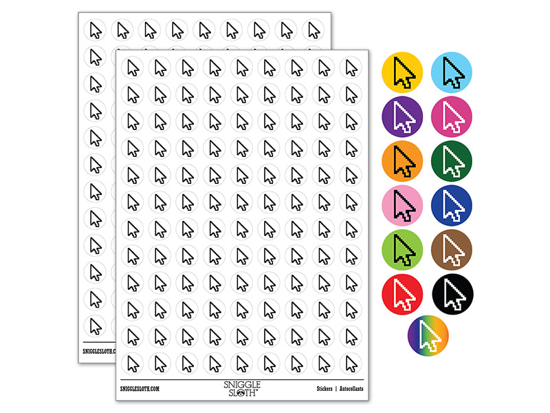 Digital Mouse Arrow Pointer Icon 200+ 0.50" Round Stickers
