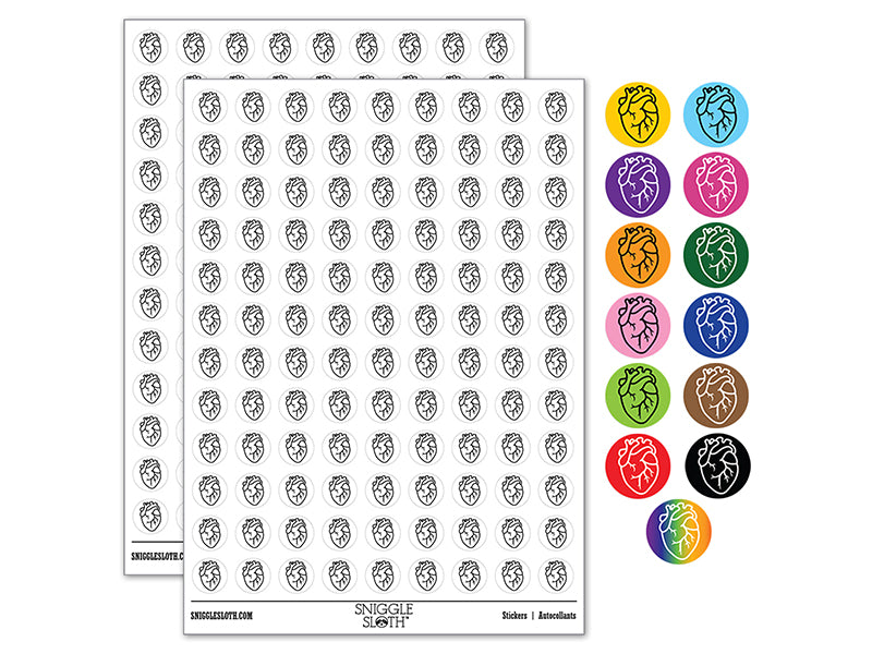 Realistic Human Heart 200+ 0.50" Round Stickers