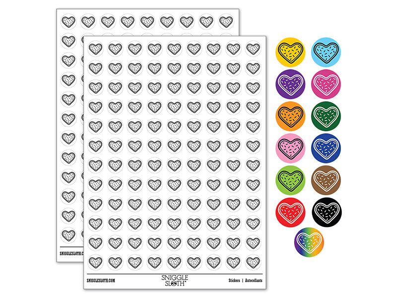 Heart Sprinkle Cookie 200+ 0.50" Round Stickers