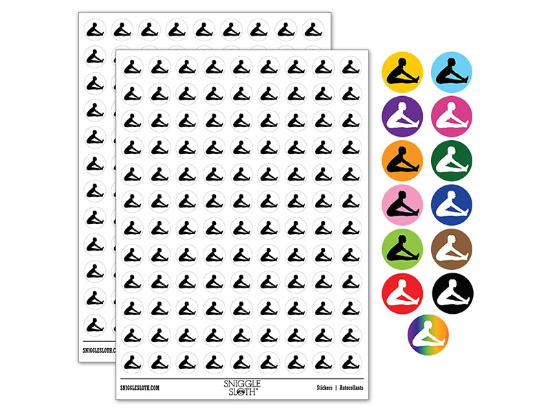 Yoga Seated Forward Bend Pose 200+ 0.50" Round Stickers