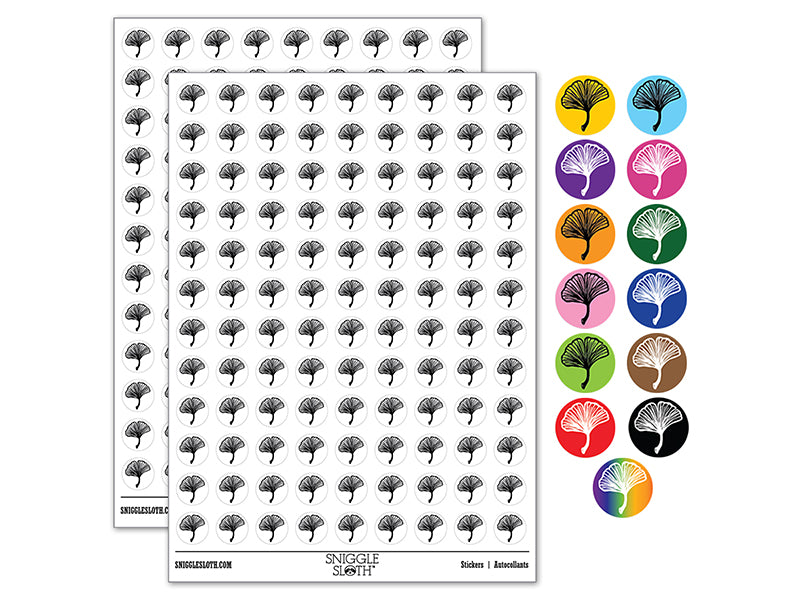 Hand Drawn Ginkgo Leaf Doodle 200+ 0.50" Round Stickers