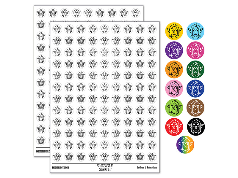 Elf Male Character Face 200+ 0.50" Round Stickers