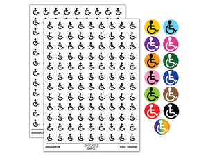 Handicap Disabled Wheelchair Access Icon 200+ 0.50" Round Stickers