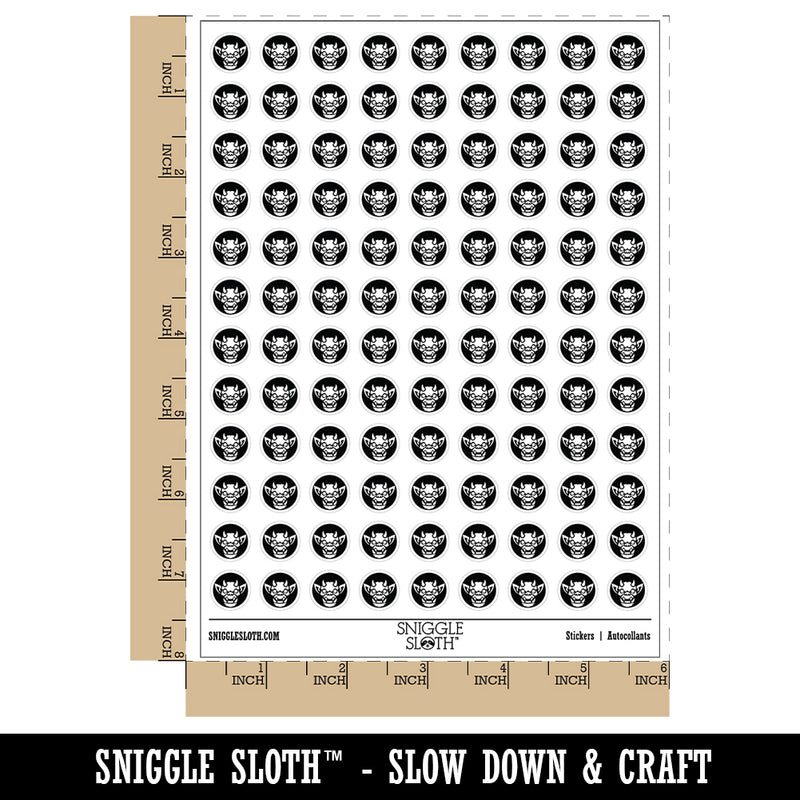 Horned Gargoyle Head 200+ 0.50" Round Stickers
