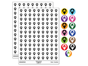 Map Home Location Marker Symbol 200+ 0.50" Round Stickers