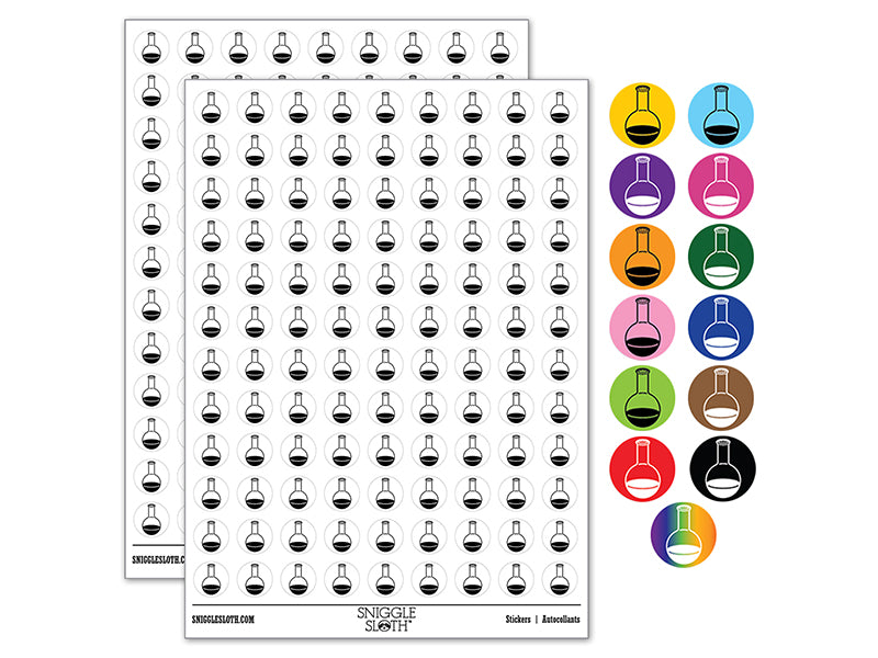 Glass Boiling Flask Chemistry Science 200+ 0.50" Round Stickers