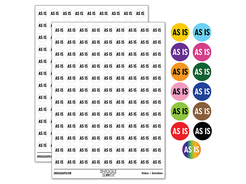 As Is label 200+ 0.50" Round Stickers