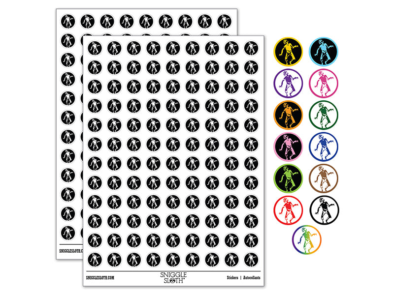Zombie Shambling Walking Undead 200+ 0.50" Round Stickers