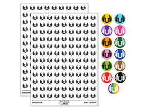 Angel Wings on Horseshoe Loss of Pet Horse 200+ 0.50" Round Stickers