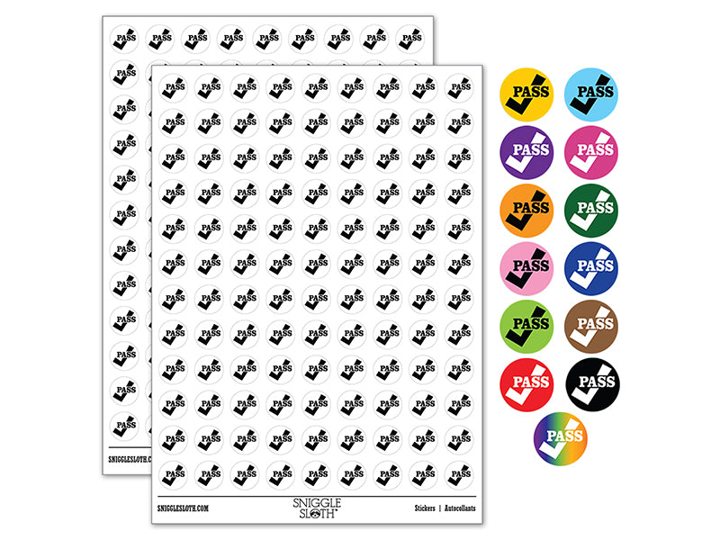 Pass Checkmark Teacher 200+ 0.50" Round Stickers