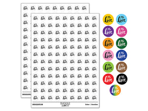 Handwritten Love Script with Hearts 200+ 0.50" Round Stickers