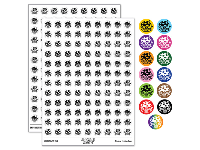 Cute Mushroom Gnome Home 200+ 0.50" Round Stickers