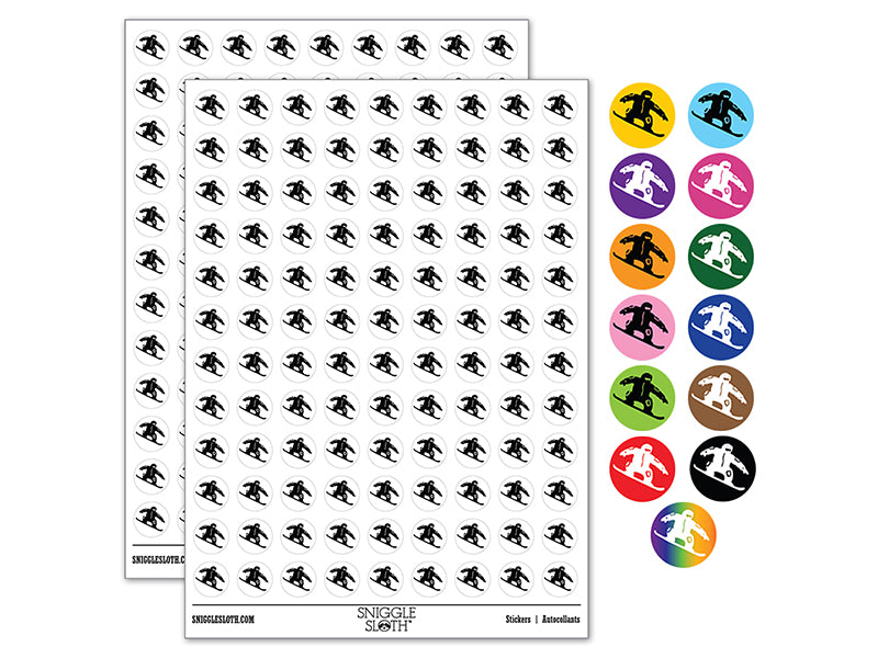 Snowboarder Jumping Extreme Winter Sports 200+ 0.50" Round Stickers