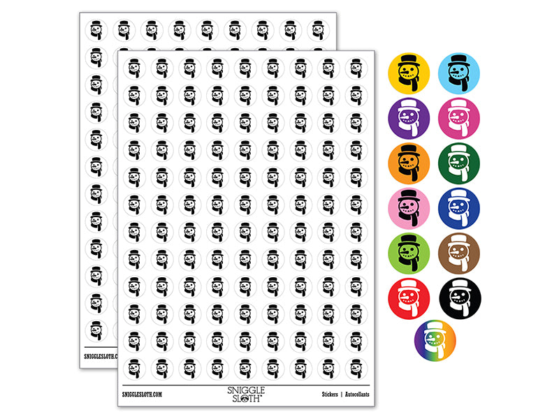 Snowman Face with Scarf Winter 200+ 0.50" Round Stickers
