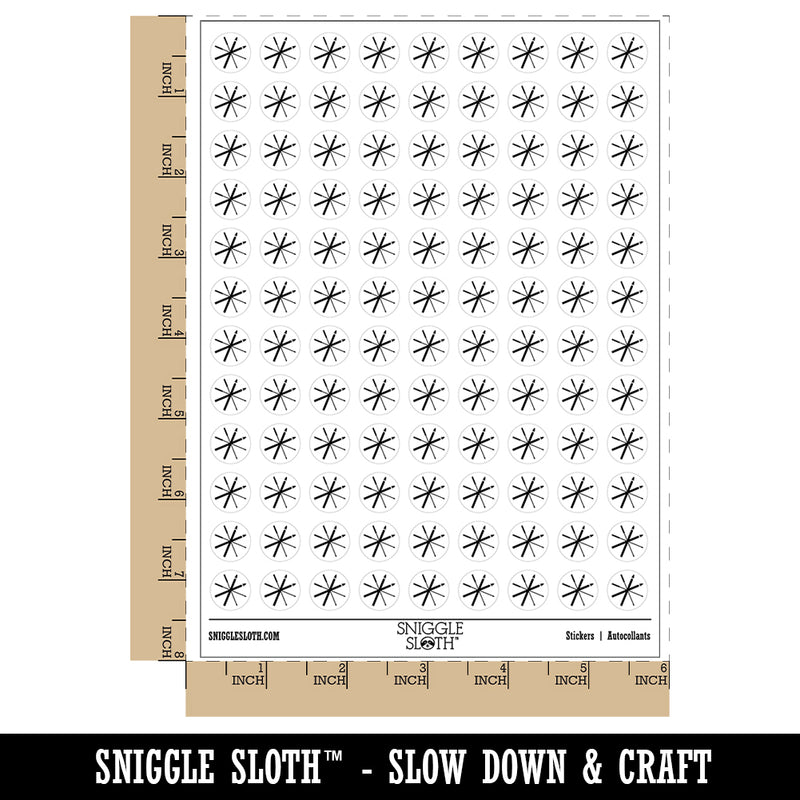 Skis and Poles Skiing Equipment and Gear 200+ 0.50" Round Stickers