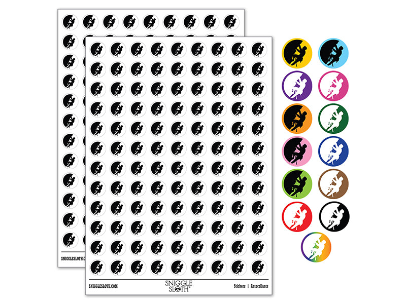 Mountain Climber Rock Climbing Hiking 200+ 0.50" Round Stickers