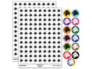 Angry Charging Cartoon Boar Pig Hog Peccary Round Sticker Pack