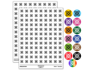Bese Saka Adinkra African Flower Unity Abundance Round Sticker Pack