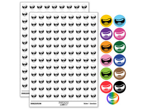 Big Cartoon Smile Mouth Wide Open Teeth Round Sticker Pack