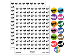 Big Cartoon Smile Sharp Shark Teeth Round Sticker Pack