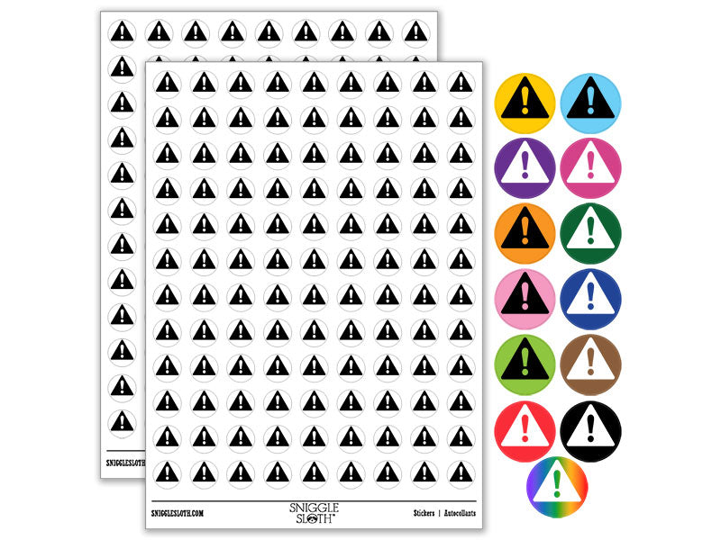 Caution Danger Triangle Warning Round Sticker Pack