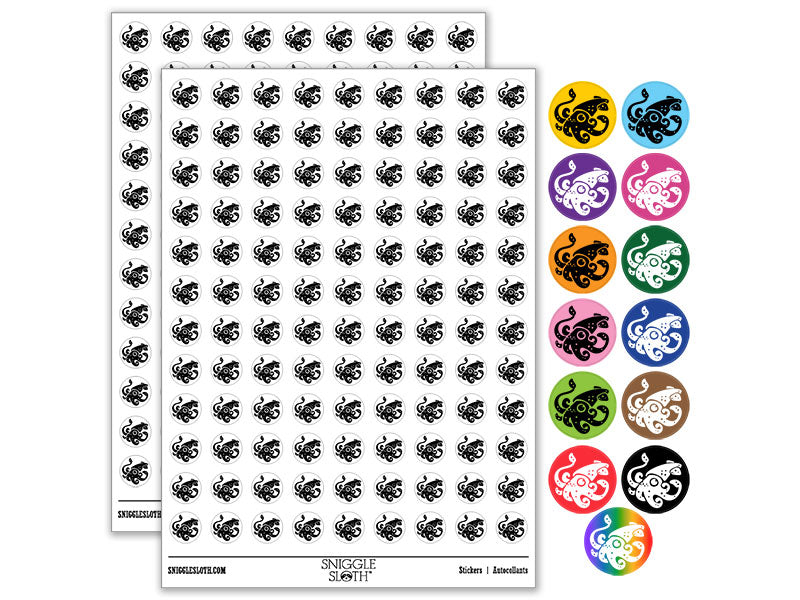 Curious Spotted Squid Tentacles Arms Round Sticker Pack