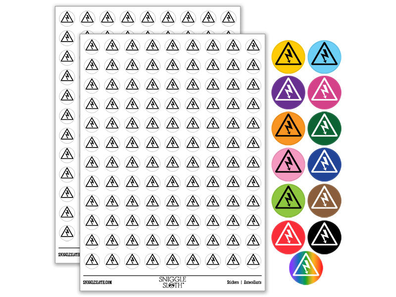 Electrical Hazard Risk Warning Danger Sign Round Sticker Pack