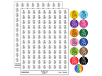 Hand Holding Up Two Fingers Peace Victory Round Sticker Pack