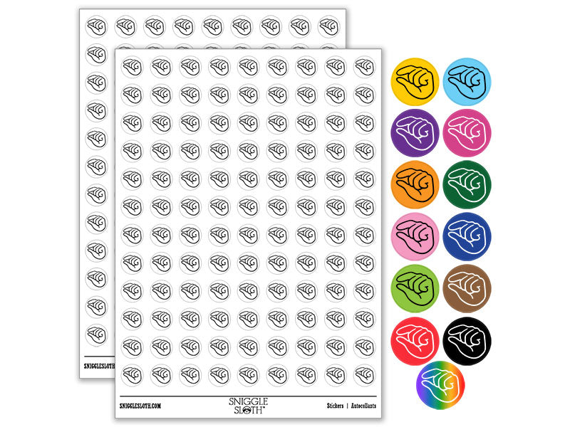 Hand Pinching Fingers Round Sticker Pack